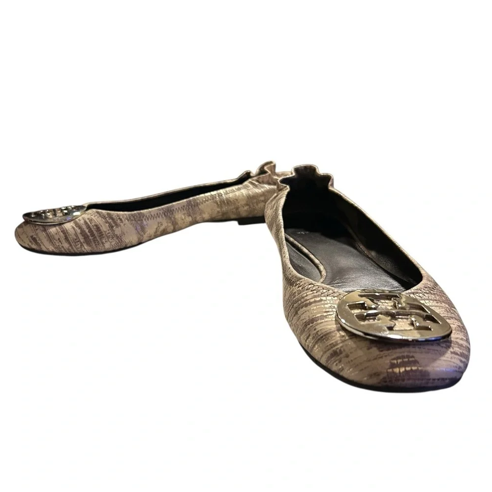 Tory Burch Women's Cream Patterned Flats